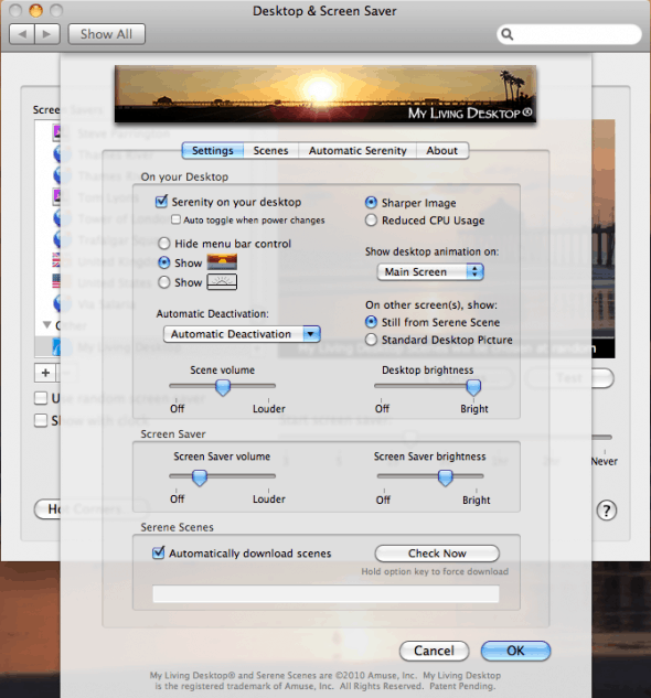 applications equal to my living desktop mac
